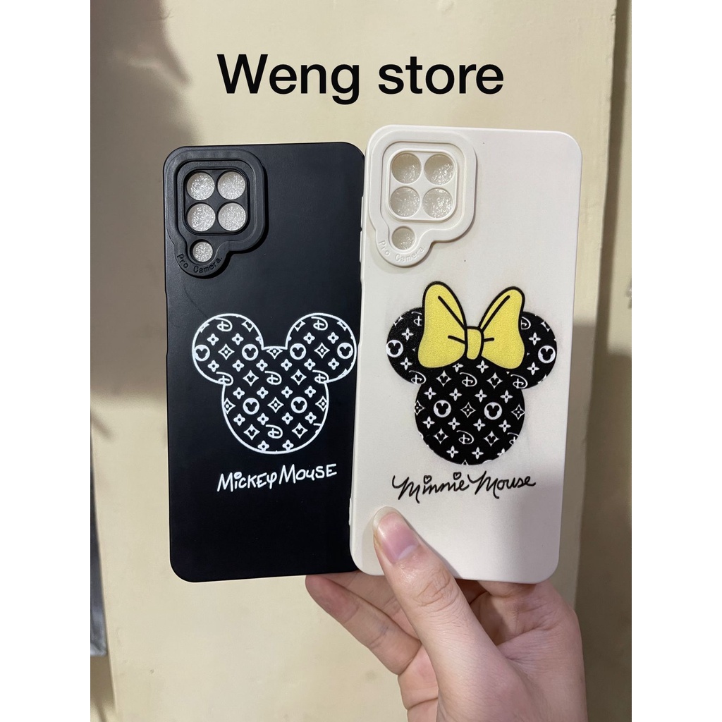 Silikon Pro Camera Motif Mickey Dan Minnie For Oppo Realme Xiaomi Vivo Samsung