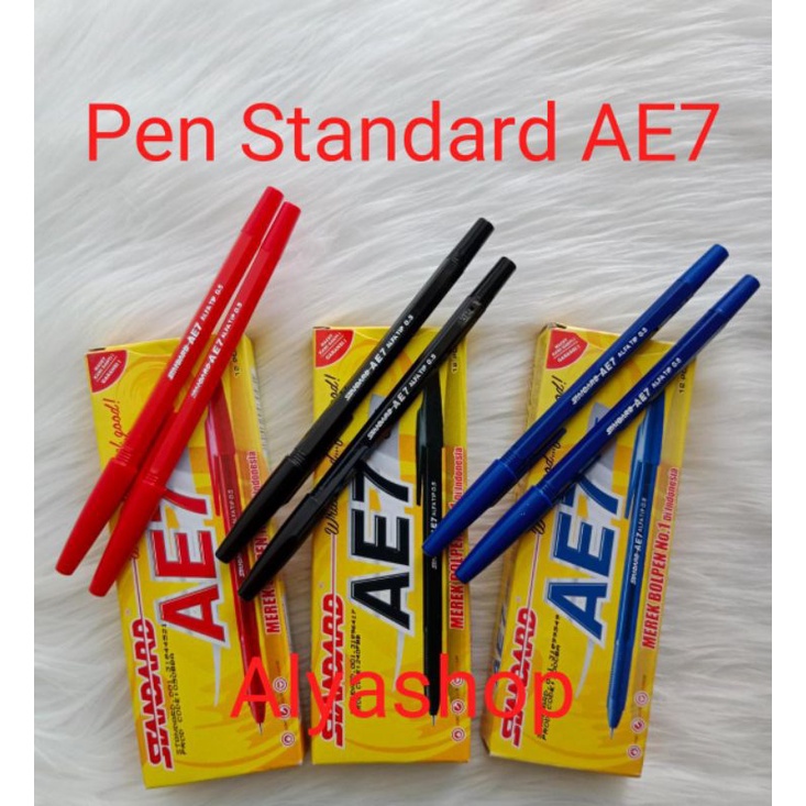 PEN STANDARD AE7 (0.5MM) HITAM/BIRU/MERAH