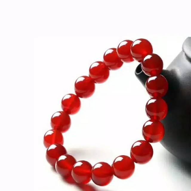 GELANG BATU GIOK MERAH KUALITAS SUPER NATURAL