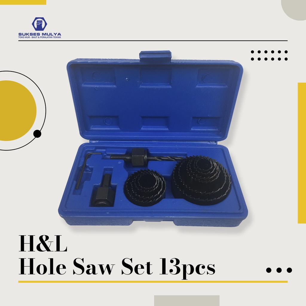 HOLE SAW SET / MATA BOR LUBANG 13PCS