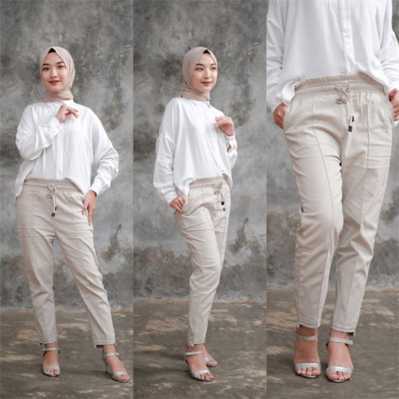 YAOSHI - Celana Panjang Wanita - Baggy Pants  Kasual Gaya Korea