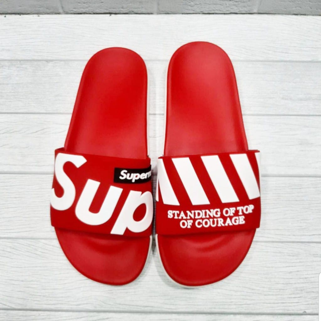 Sandal Slide Pria Wanita unisex Supreme Vers02 Sendal Selop Slide Karet pria