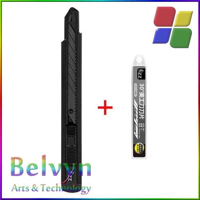 

Fizz Pisau Cutter Utility Knife Self Locking - FZ21503-H - Black