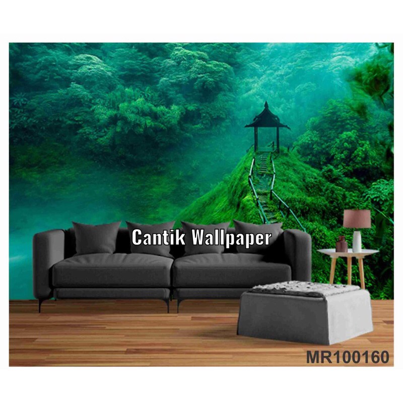 PHOTOWALL MURAL DINDING 3D WALLPAPER MURAL PEMANDANGAN PEGUNUNGAN HUTAN HIJAU