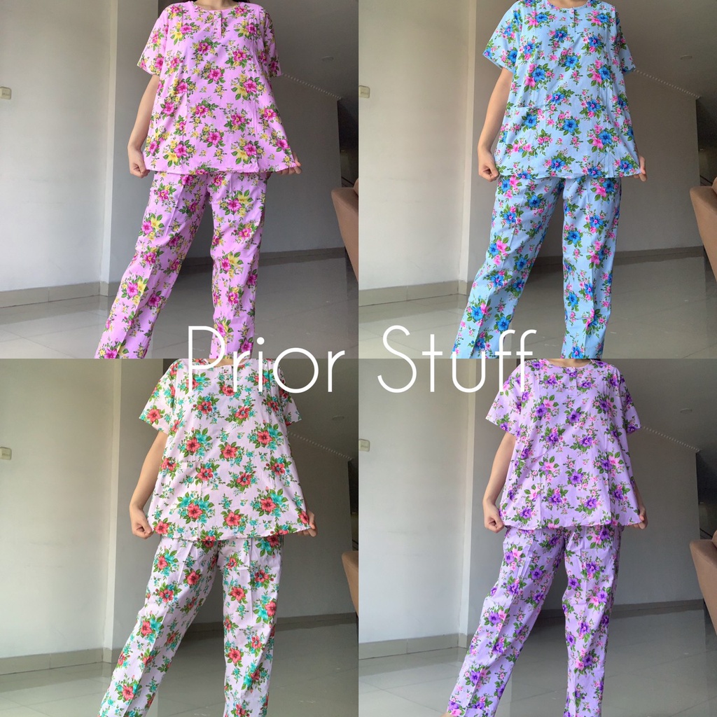 Baju Tidur Merlin CP Dewasa Motif Bunga Besar