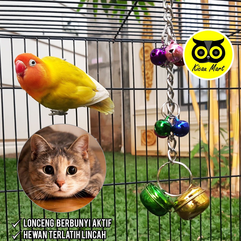 RINGING BELL PELANGI LONCENG MAINAN SUARA PANGGILAN BURUNG LOVEBIRD KAKATUA KAKAKTUA NURI BEO RINGBSR