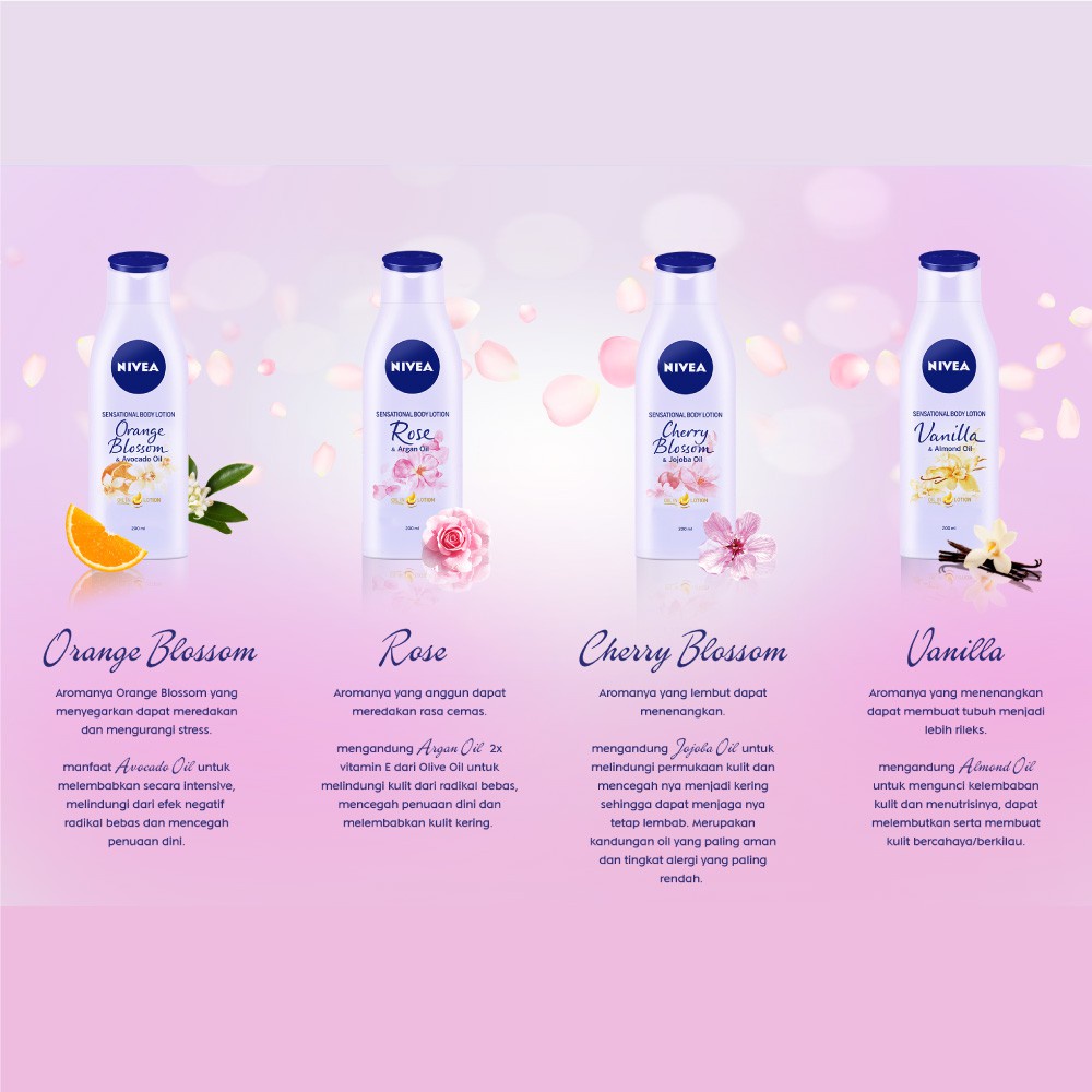 Nivea Body Lotion Oil Cherry Blossom 200Ml