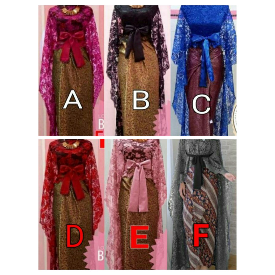 Promo    WARNA BARU OUTER LONG CAPE BRUKAT BRIDAL / OUTER KEBAYA BRUKAT PANJANG   | Pakaian wanita |