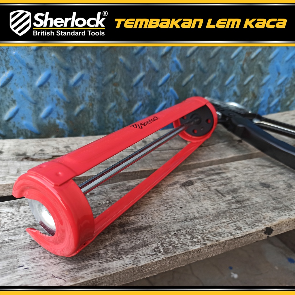 Jual Tembakan Lem Kaca Sherlock Ergo Sealant Silicone Caulking Gun