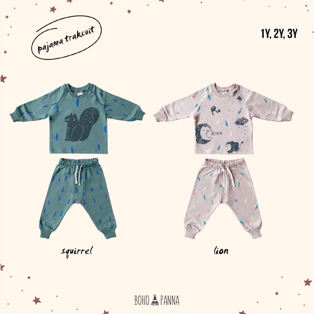 BOHOPANNA PAJAMA TRACKSUIT MARTA PIYAMA BAJU ANAK BOHO BABY 1 - 10 TAHUN