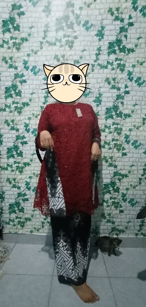 [termurah + Brokat Halus] Couple Batik Ori Hazanda Brokat Pager Bunga Monaka Free Selendang