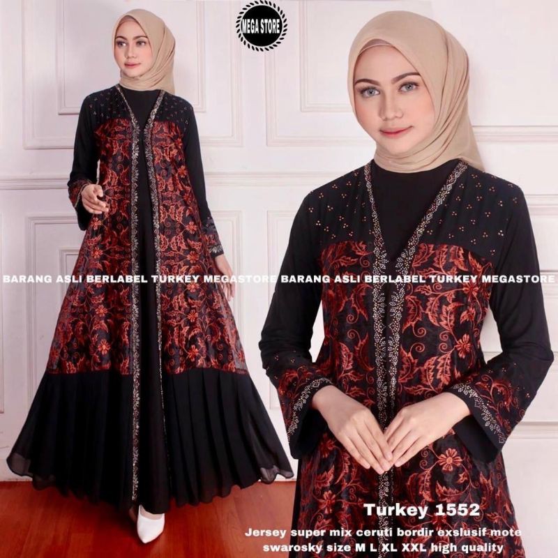 BAJU GAMIS WANITA MODERN TERBARU MURAH KEKINIAN / GAMIS TURKI BORDIR / GAMIS SYARI / DRESS MUSLIM