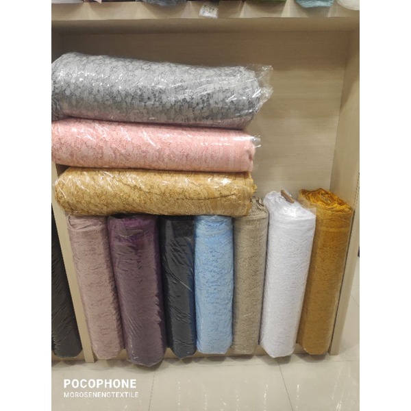 Kain Brokat Cord Border Bunga Kebaya Dress PROMO