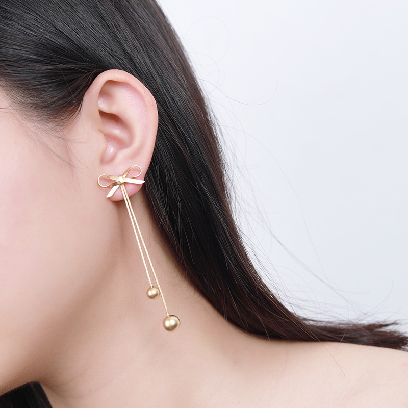 Korea fashion style elegan anting-anting liontin panjang kepribadian fashion rumbai logam anting-ant