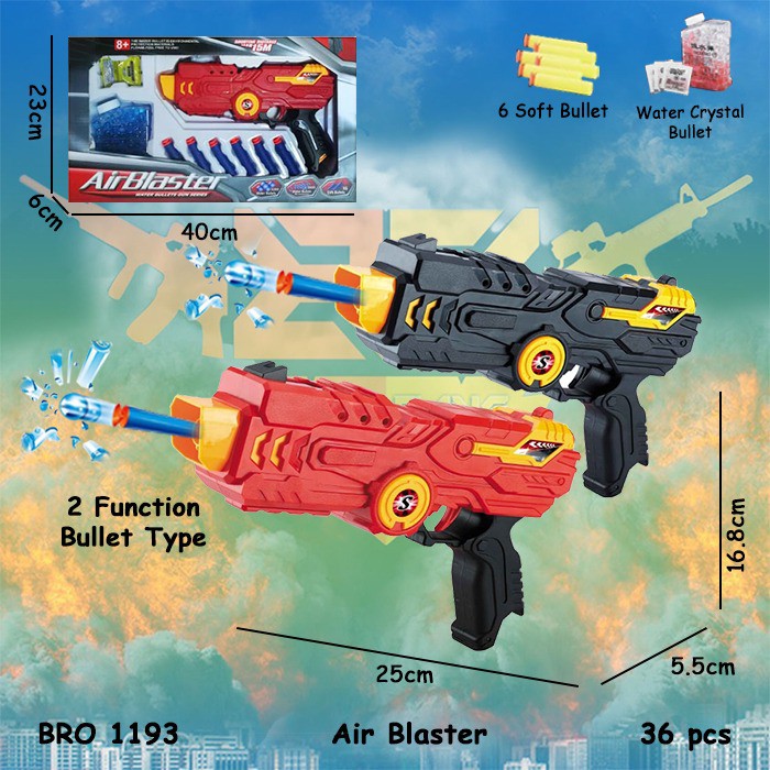 MURAH BRO1388 Pistol Pistolan Peluru Busa Soft Bullet Air Jelly Hydrogel Mainan Anak BIGBANG