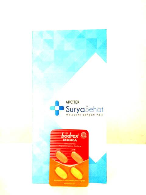 Bodrex Migra Strip isi 4 tablet atau Bodrex Extra isi 4 tablet