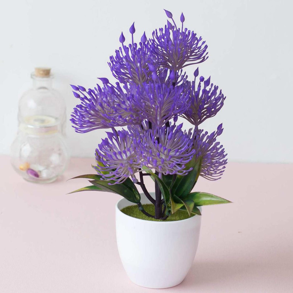 AM612 Bunga plastik / pajangan bunga Artificial / Vas Bulat-7