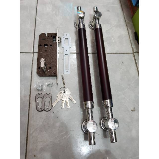 Paket handle pintu stainless 50cm 1set  + body pelor