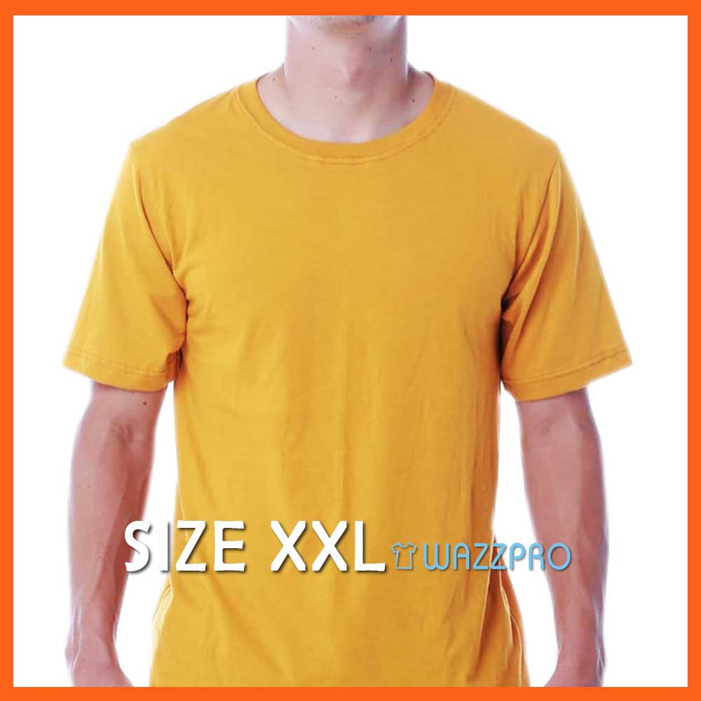 XXL Kaos Polos Distro Pria Wanita Cotton Combed 30s Lengan Pendek Mustard/ Baju Polos Cowok XXL