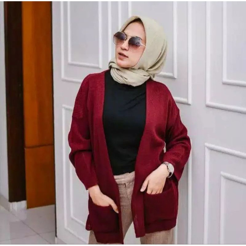 KARDIGAN RAJUT OVERSIZE JUMBO XXL 3XL 4XL PAKAIAN WANITA/ LOCY BIGSIZE