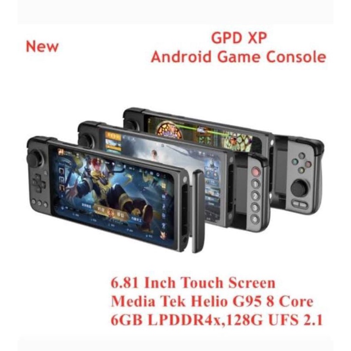 GPD XP 4G WiFi 6/128GB G95 6.8" 2K IPS Modular Console Game Android 11