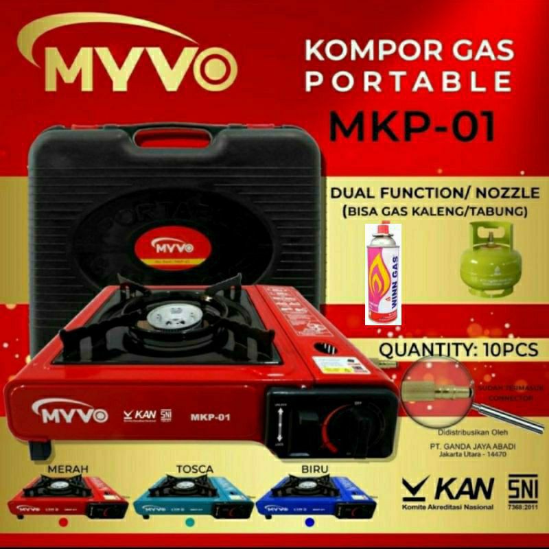 Kompor Portabel OMiCKO MVVO  ,PROGAS 2 In 1/Portable Gas Satu Tungku