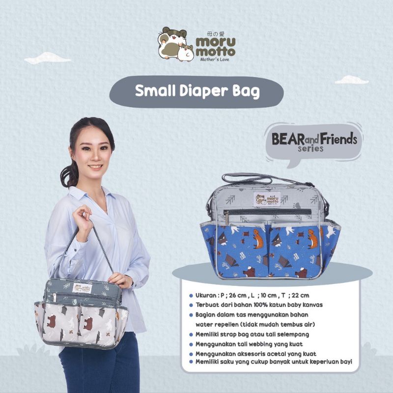 Morumotto Small Diaper Bag - Tas Bayi Bear and Friend Series
