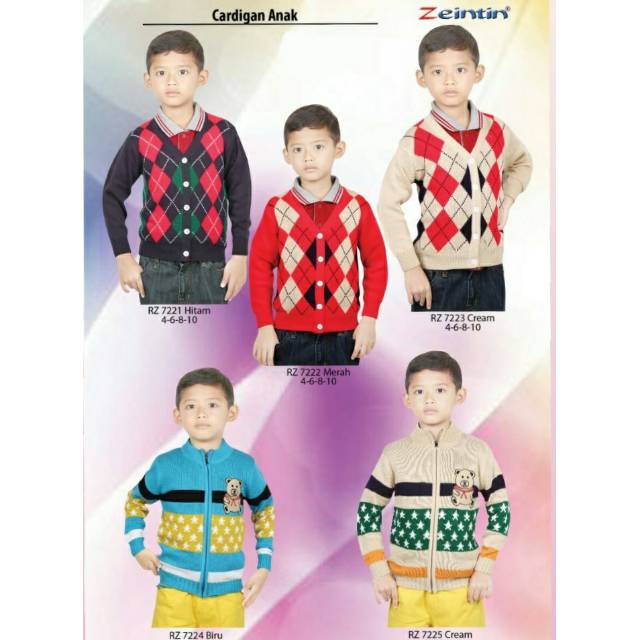 Cardigan rajut anak laki laki
