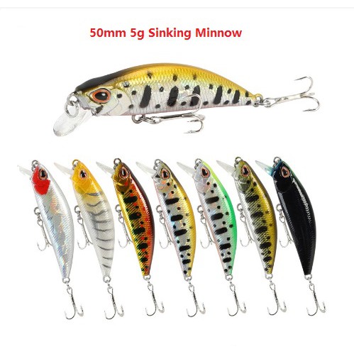 &lt;Flash Sale&gt;Shengyao 1Pcs 50mm 5g Sinking Minnow Umpan Pancing Bentuk Ikan Kecil Fishing Lure Swimbait Bass Bait Wobbler