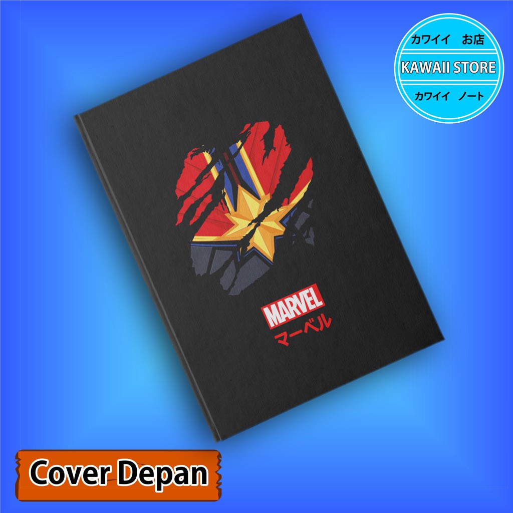 

Notebook / Pocket book Hard Film CAPTAIN MARVEL LOGO uk A5 & A6 / Notes Book