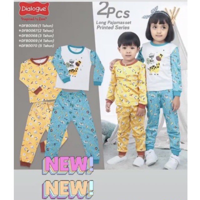 Dialogue Baby 2 Pcs Long Pejamas Set Printed