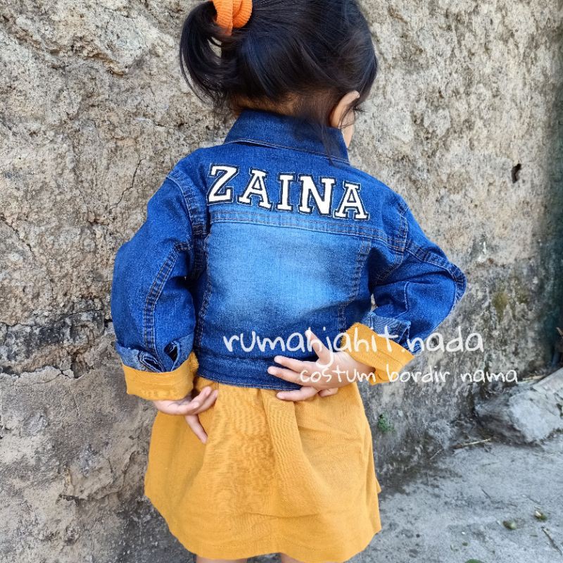 Costum nama jaket jeans anak