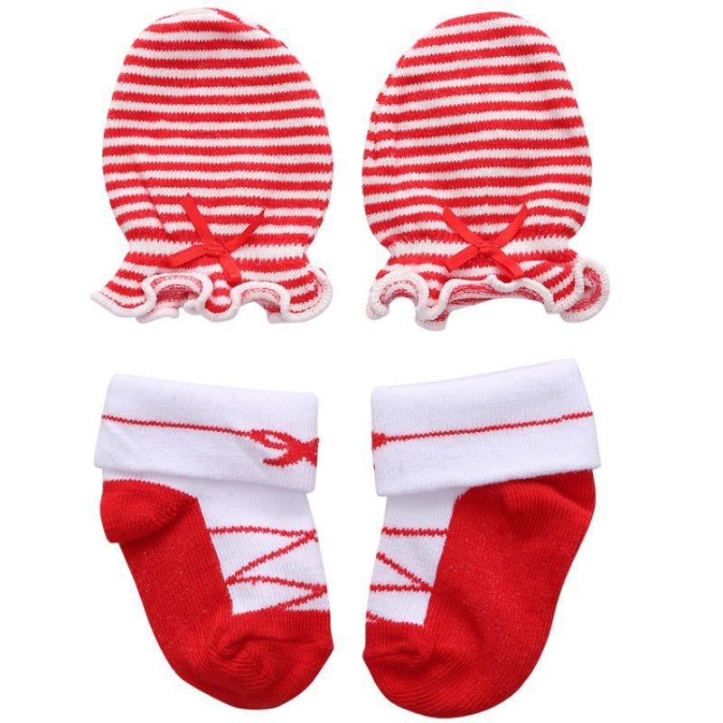 Set Mitten / Kaos Kaki Sarung Tangan / Kaos Kaki Newborn / Kaos Kaki + Sarung Tangan / Kaos Kaki Bayi 0-12 Bulan