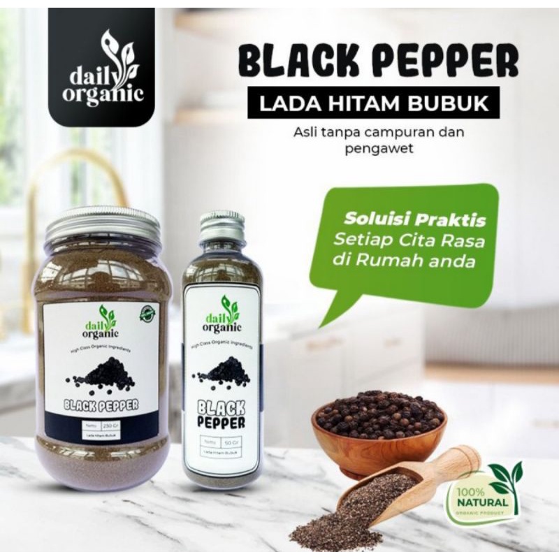 

lada hitam bubuk murni Daily organic black pepper premium 50gram