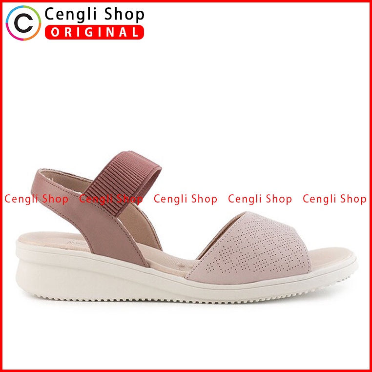 SANDAL WEDGES KULIT OBERMAIN WANITA ORIGINAL SLINGBACK ASLI UNGU OW59