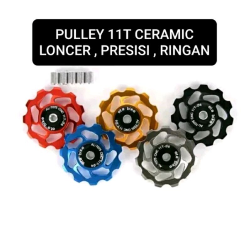 Pulley RD 11T Ceramic Bearing. Pully 11 T alloy CNC keramik bearing roda etabike