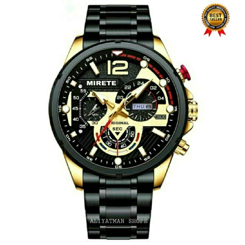 TERLARIS NEW MIRETE!!!! Jam Tangan Pria Mirete Original Import Rantai Stainlees Steel Model Analog_Jam Tangan Pria Mirete Terbaru Simple Model Kasual Analog Quart Water Resistant Bisa Cod / Tanggal Aktif /Jam Tangan Original Mirete Official Watch