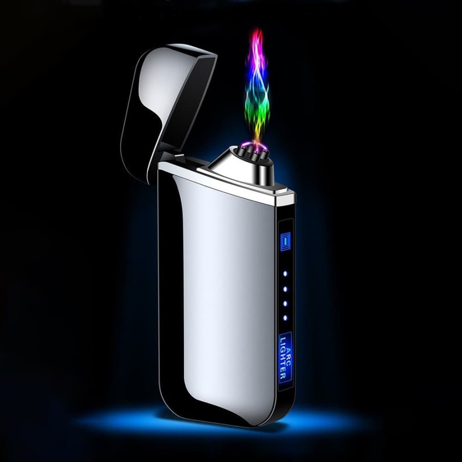 Focus Korek Api Elektrik Plasma Pulse Arc Lighter LED USB Rechargeable - JL319 - Black Metalic