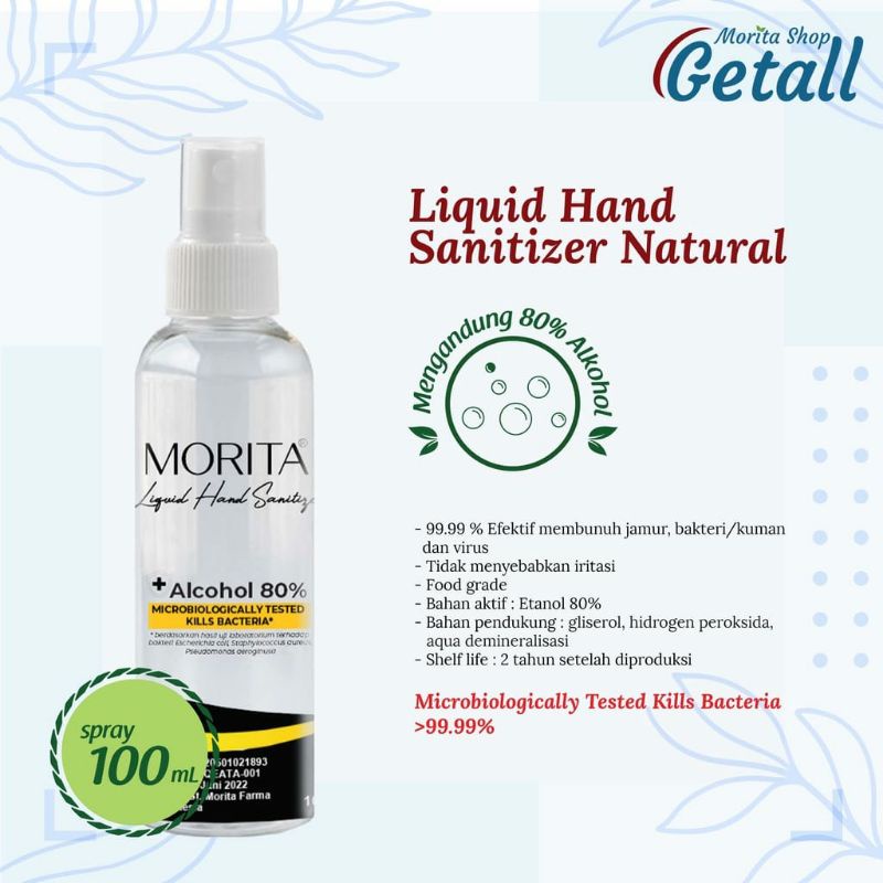 HAND SANITIZER LIQUID MORITA 100 ML Original