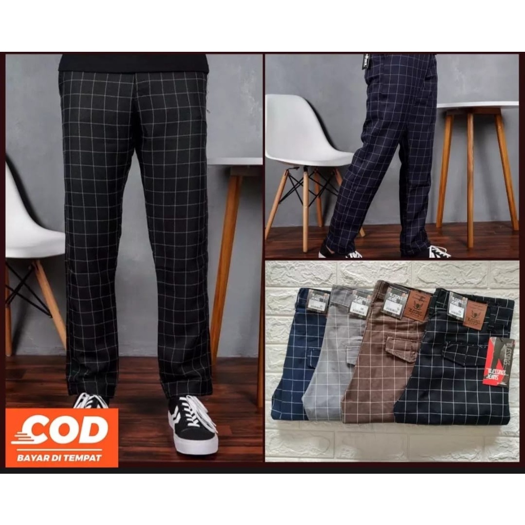 CELANA KOTAK KOTAK PRIA //CELANA TARTAN PREMIUM//CELANA KOTAK PRIA PREMIUM/CELANA KOTAK PRIA SEMIWOL