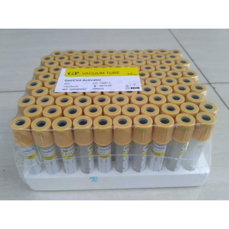 PROMO  100 PCS EDTA VACUUM TUBE PRP CENTRIFUGE WITH GEL CLOT ACTIVATOR plasma darah gel clot