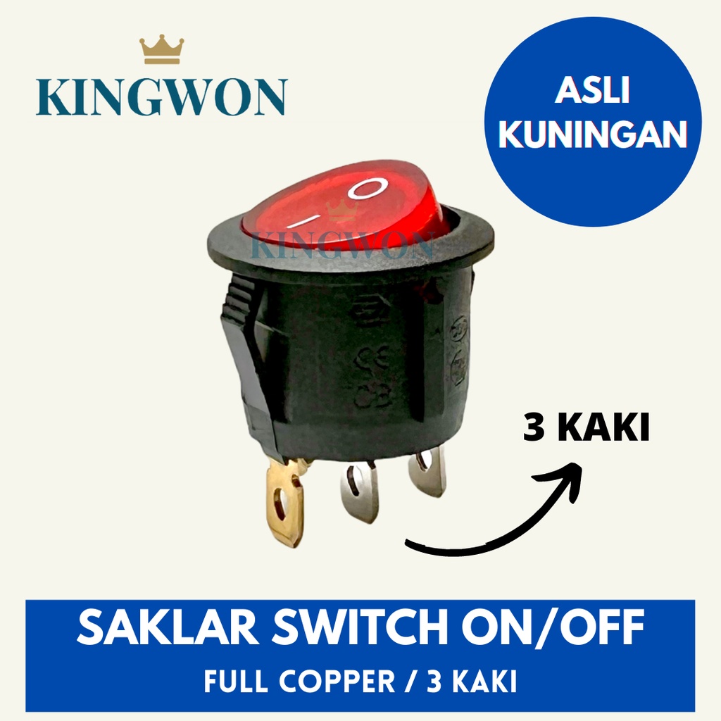 SAKLAR SWITCH ON OFF 3 PIN 3 KAKI HITAM