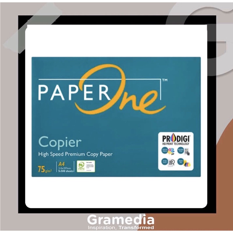 

PAPERONE Kertas A4 75gr 1 Ream (500 lembar) [Kertas HVS, Kertas Fotocopy]