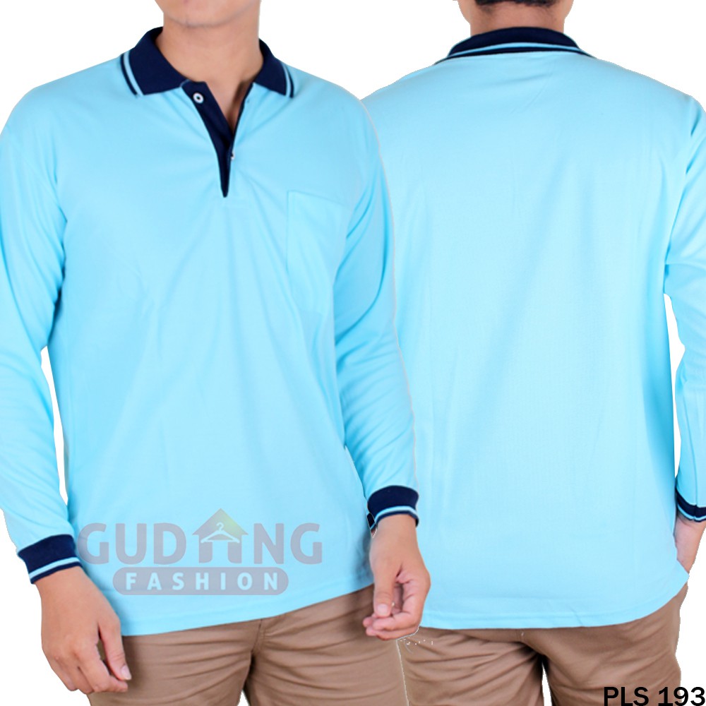 Kaos Kerah Polo Shirt Panjang Model Terbaru - PLS 193