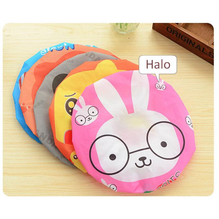 Shower cap karakter lucu (hair cap / penutup rambut plastik karakter lucu)