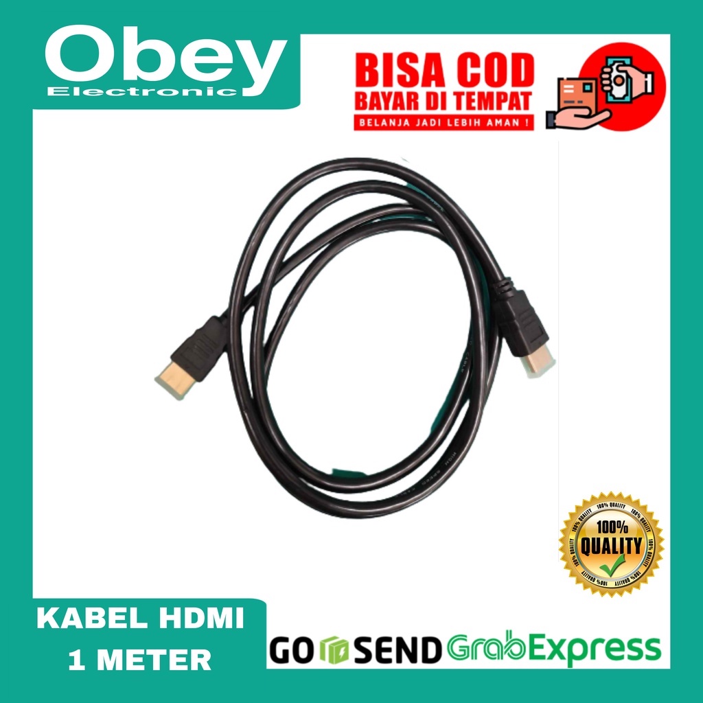 KABEL HDMI TO HDMI 1 METER HITAM BULAT