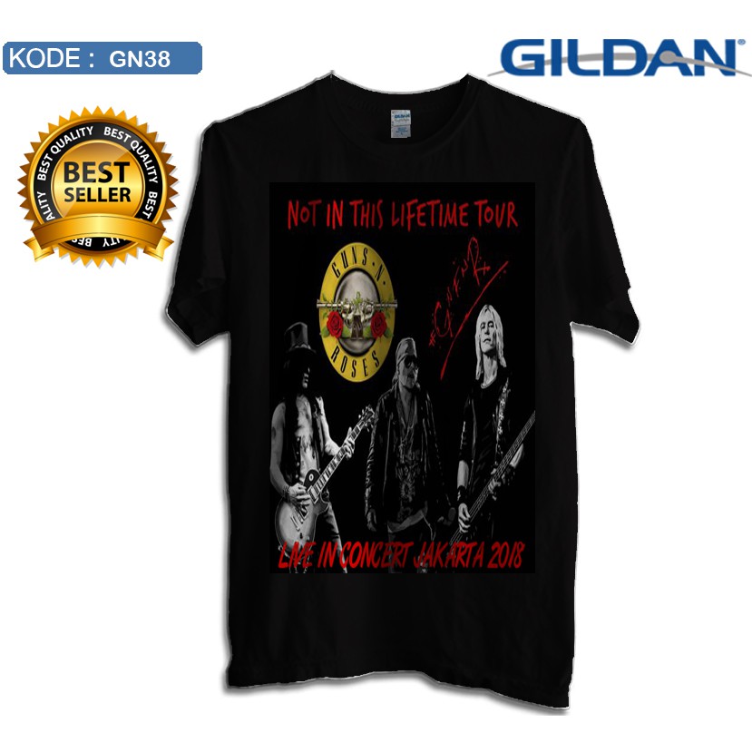Kaos guns n roses konser jakarta 2018 original gildan softstyle gn38