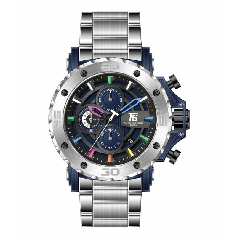 Jam Tangan Pria T5 H 3702 G Original Silver