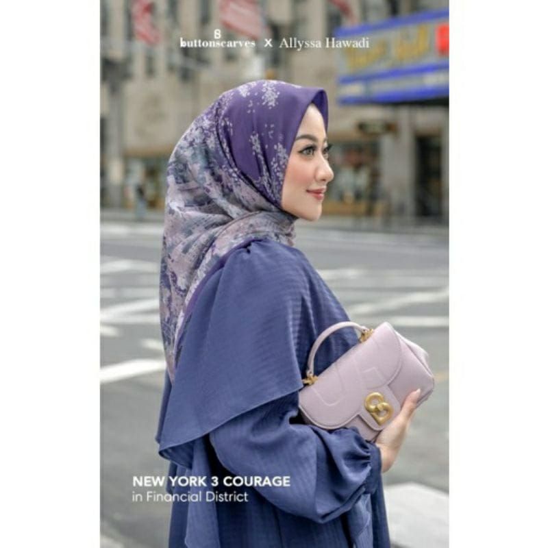 buttonscarves newyork / new york 3 financial district ( ungu ) SATIN regular