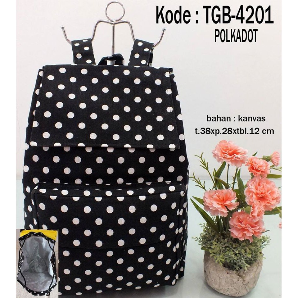 Tas Ransel Wanita Tas Punggung Polkadot TGB 4201 Polkadot